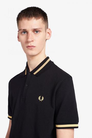 Black Fred Perry M2 Men's Polo Shirts | PH 1388YXFU